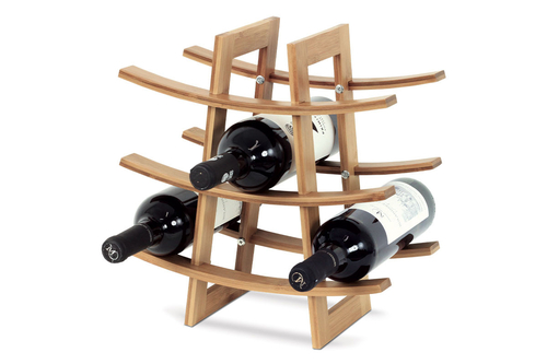 Stojan na víno - bambusový, třípatrový, barva přírodní