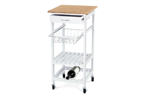 Regál, mdf, bílá, DR-044