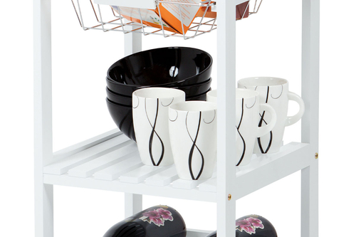 Regál, mdf, bílá, DR-044