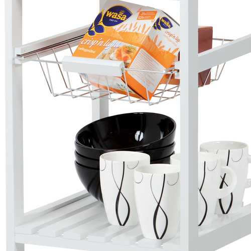 Regál, mdf, bílá, DR-044