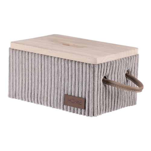 Koš prádelní - látkový s víkem, šedý, cena za sadu 5 ks