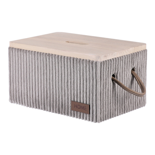 Koš prádelní - látkový s víkem, šedý, cena za sadu 5 ks