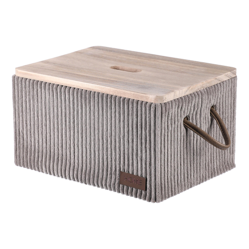 Koš prádelní - látkový s víkem, šedý, cena za sadu 5 ks