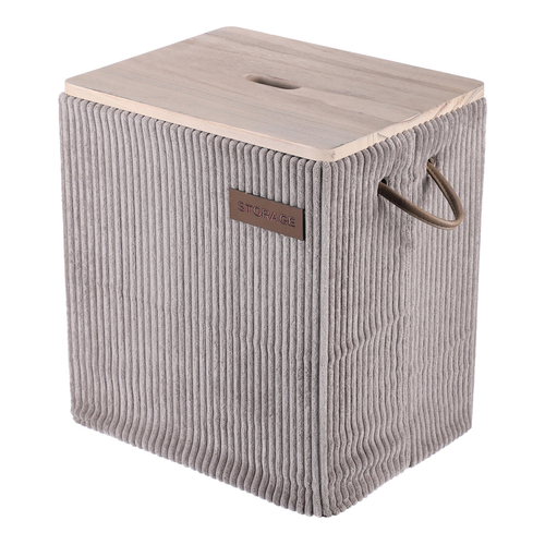 Koš prádelní - látkový s víkem, šedý, cena za sadu 5 ks