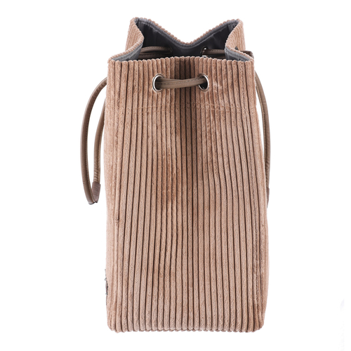 Koš prádelní - manšestr, stahovací, hnědý