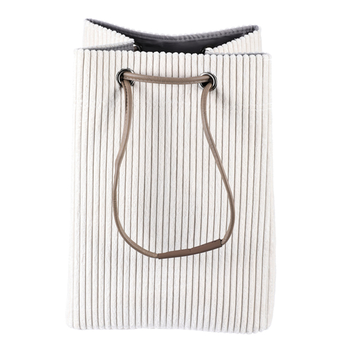 Koš prádelní - manšestr, stahovací, krémový