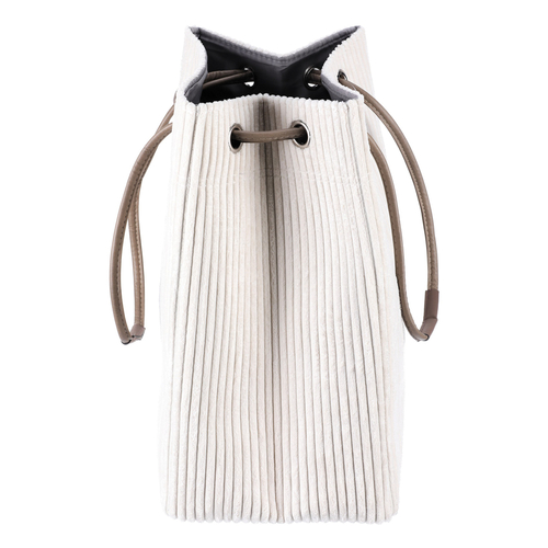 Koš prádelní - manšestr, stahovací, krémový