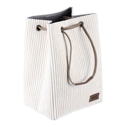 Koš prádelní - manšestr, stahovací, krémový