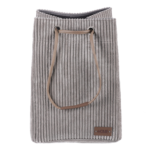 Koš prádelní - manšestr, stahovací, šedý