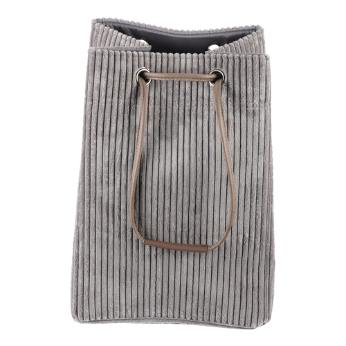 Koš prádelní - manšestr, stahovací, šedý