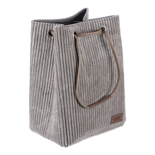 Koš prádelní - manšestr, stahovací, šedý