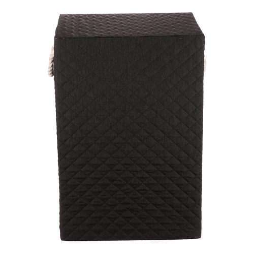 Koš prádelní - látkový s uchy, hranatý, černý