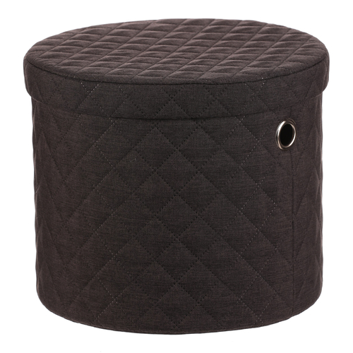 Koš prádelní - látka, kulatý, černý, cena za sadu 5 ks