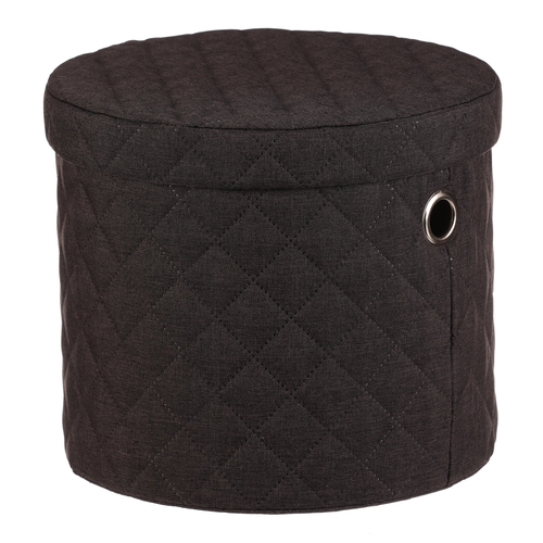 Koš prádelní - látka, kulatý, černý, cena za sadu 5 ks