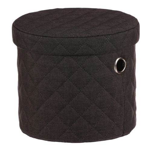 Koš prádelní - látka, kulatý, černý, cena za sadu 5 ks