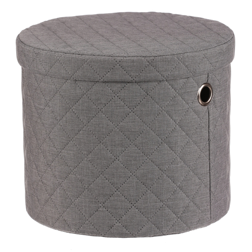 Koš prádelní - látka, kulatý, šedý, cena za sadu 5 ks