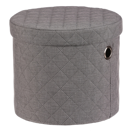 Koš prádelní - látka, kulatý, šedý, cena za sadu 5 ks