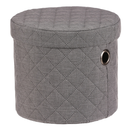 Koš prádelní - látka, kulatý, šedý, cena za sadu 5 ks