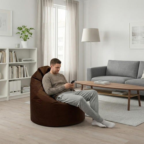 Sedací vak JUMBO hnědý s náplní