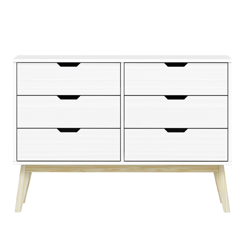 Komoda 3+3 zásuvky BONITO bílý lak