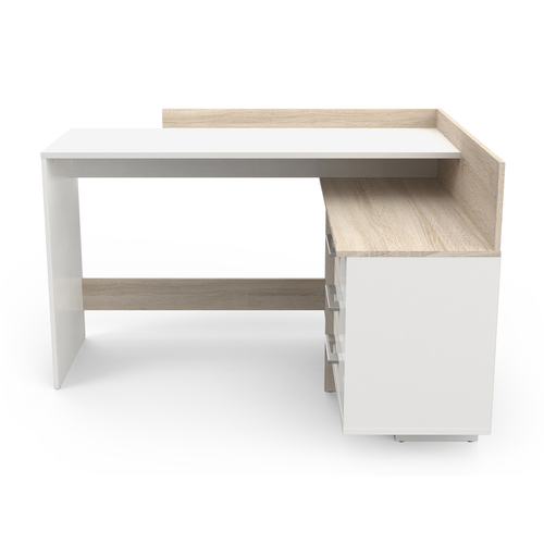 Psací stůl rohový THALES 484881 dub/bílá