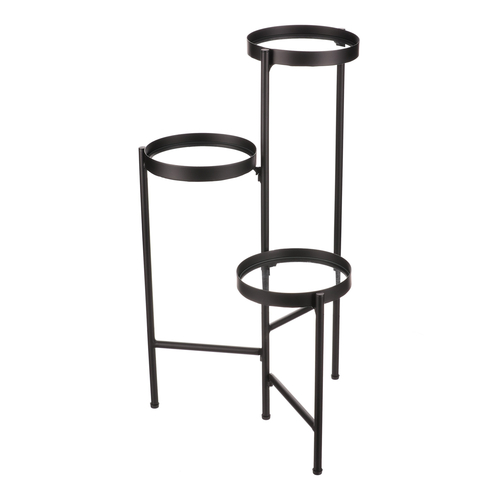 Stojan na květiny - 3 patrový, kovový se sklem