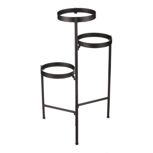 Stojan na květiny - 3 patrový, kovový se sklem