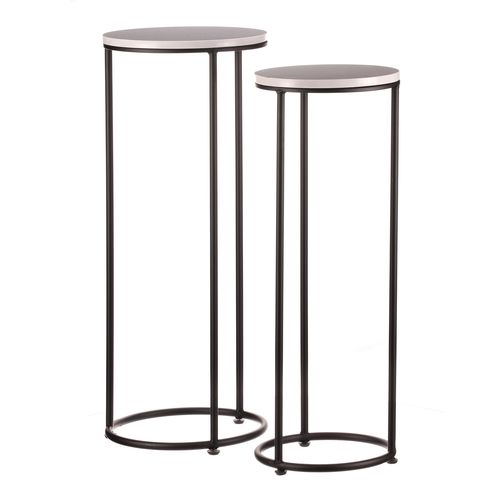 Stojan na květiny - kov, břidlicová deska, cena za sadu 2 ks