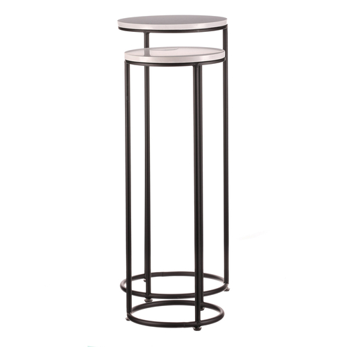 Stojan na květiny - kov, břidlicová deska, cena za sadu 2 ks