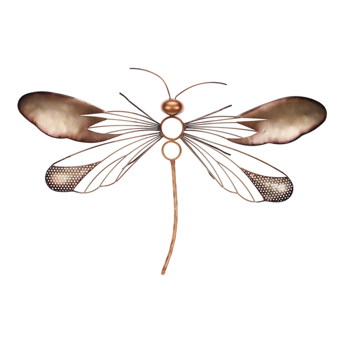 Muška - kovová nástěnná dekorace, barva zlatá