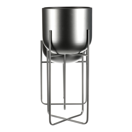 Stojan - kovový, kulatý, stříbrno-šedý, cena za sadu 2 ks