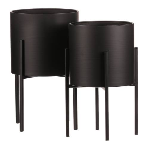 Stojan - kovový, kulatý, černý mat, cena za sadu 2 ks