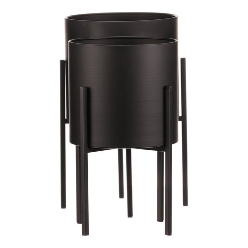 Stojan - kovový, kulatý, černý mat, cena za sadu 2 ks