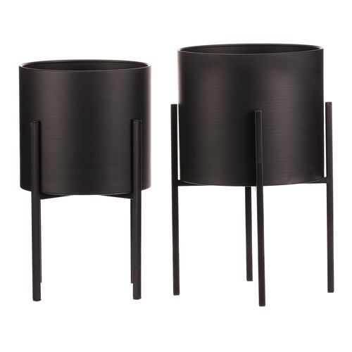 Stojan - kovový, kulatý, černý mat, cena za sadu 2 ks