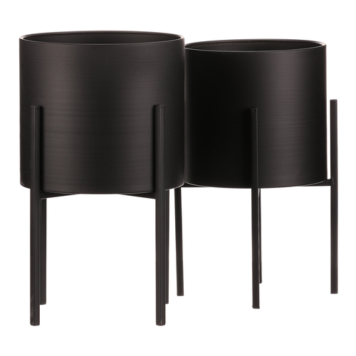 Stojan - kovový, kulatý, černý mat, cena za sadu 2 ks