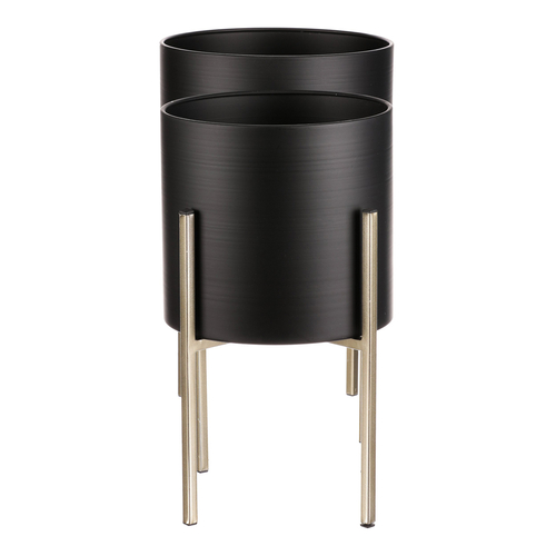 Stojan - kovový, kulatý, černý mat, cena za sadu 2 ks