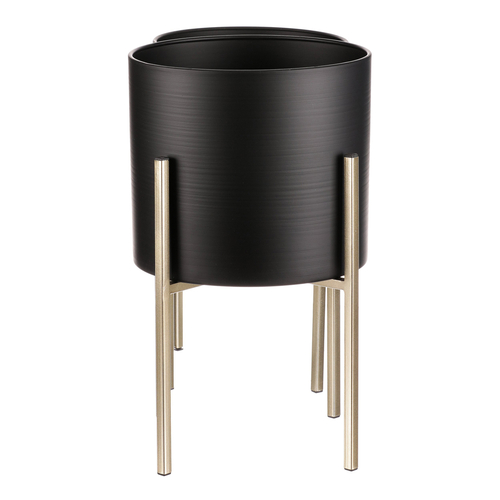 Stojan - kovový, kulatý, černý mat, cena za sadu 2 ks