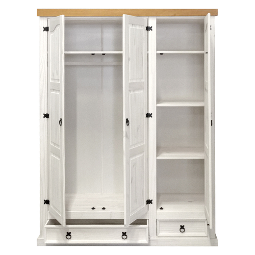 Skříň 3dveřová CORONA bílý vosk 162818B