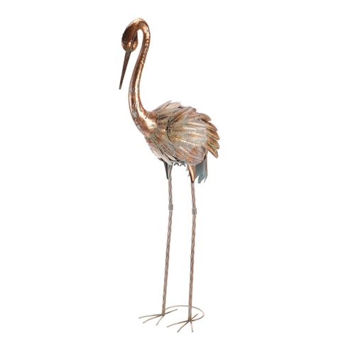 Volavka - kovová zahradní dekorace, měděná