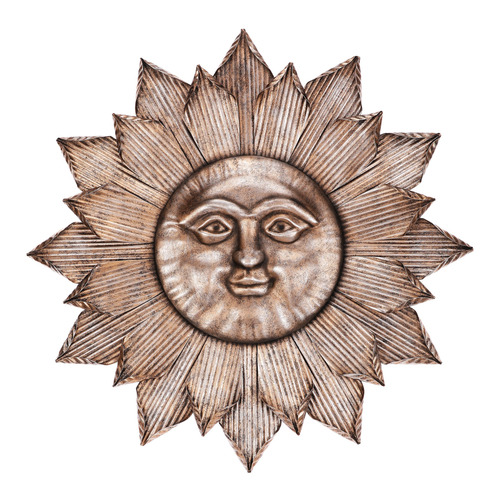 Slunce - kovová nástěnná dekorace, šedá