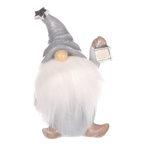 Skřítek - figurka z polyresinu, šedá čepice