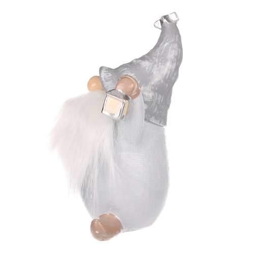 Skřítek - figurka z polyresinu, šedá čepice