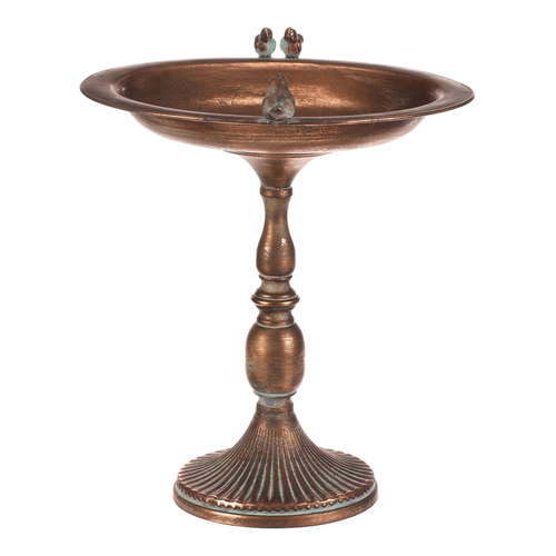 Stojan kovový - 46 cm, aranžovací, s ptáčky, měděný