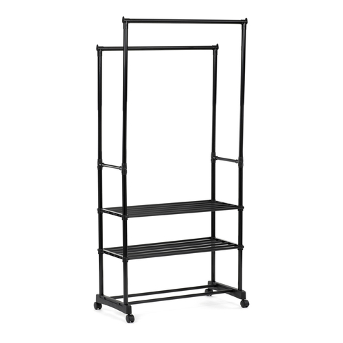 Stojan na šaty, kov, černá, GD-166 BK