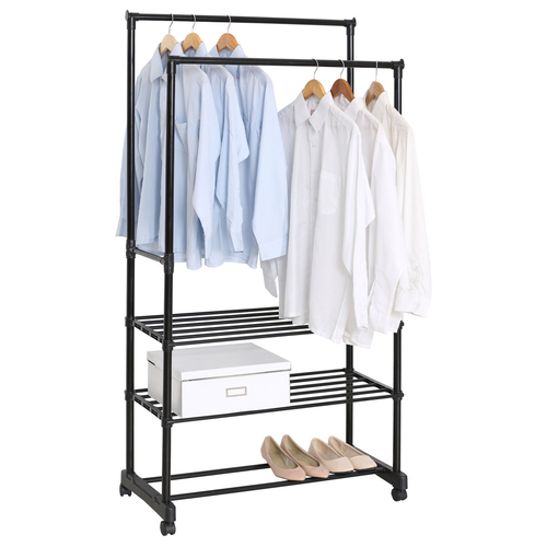 Stojan na šaty, kov, černá, GD-166 BK