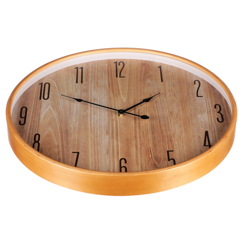 Hodiny nástěnné - pr. 53 cm, MDF a dřevený rám, imitace dýhy