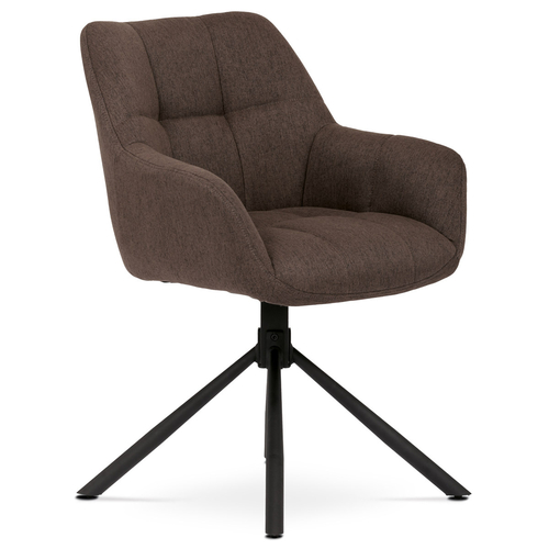 Židle jídelní, hnědá, hladká látka, HC-532 BR2