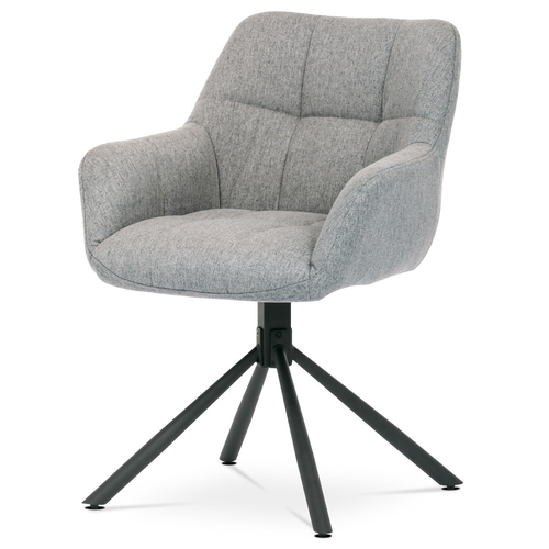 Židle jídelní, šedá, hladká látka, HC-532 SIL2