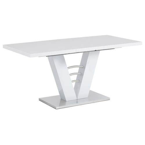 Jídelní stůl rozkládací 120-160x80 cm, mdf, bílá, HT-510 WT