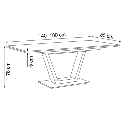 Jídelní stůl rozkládací 160-210x90 cm, mdf HT-D1931 WT